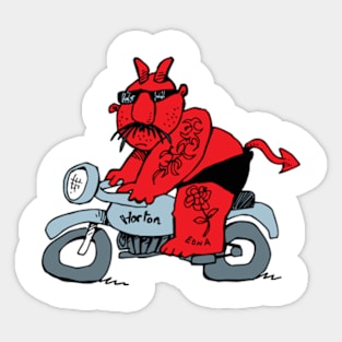 Devil on two wheels Sticker